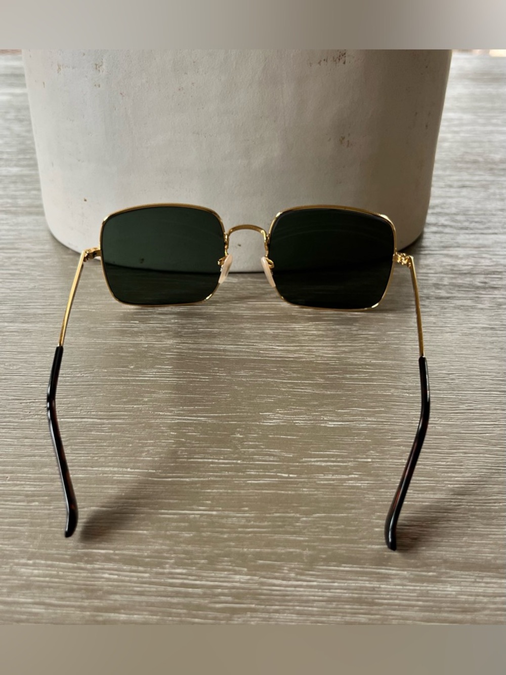 Ray-Ban Sunglasses RB1971 Square Reverse 9147/31 54/9 Women's Gold/ G-15 Green - Picture 8 of 16